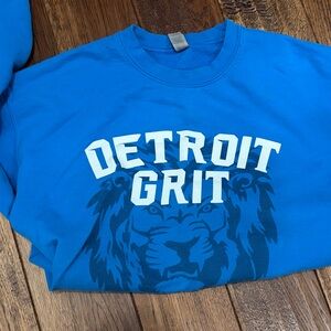 Gildan Blue Crew Neck Sweater - Detroit Grit